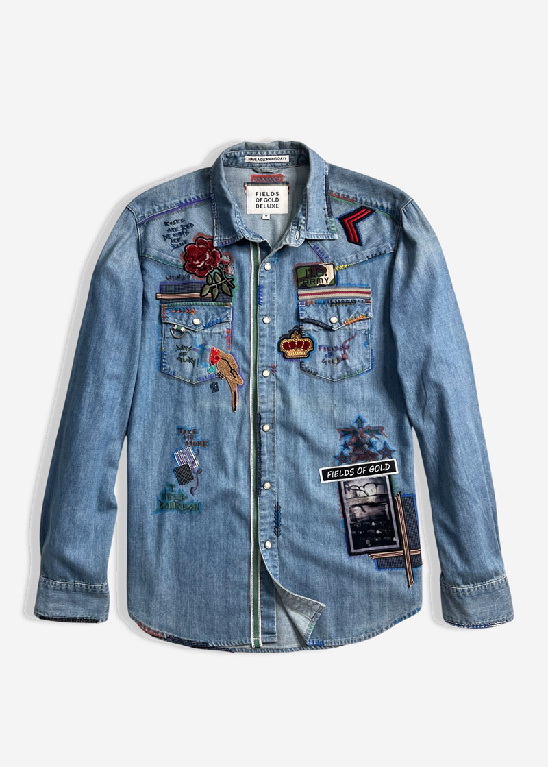 1 DENIMS ARE BLUE WESTERN DENIM SHIRT