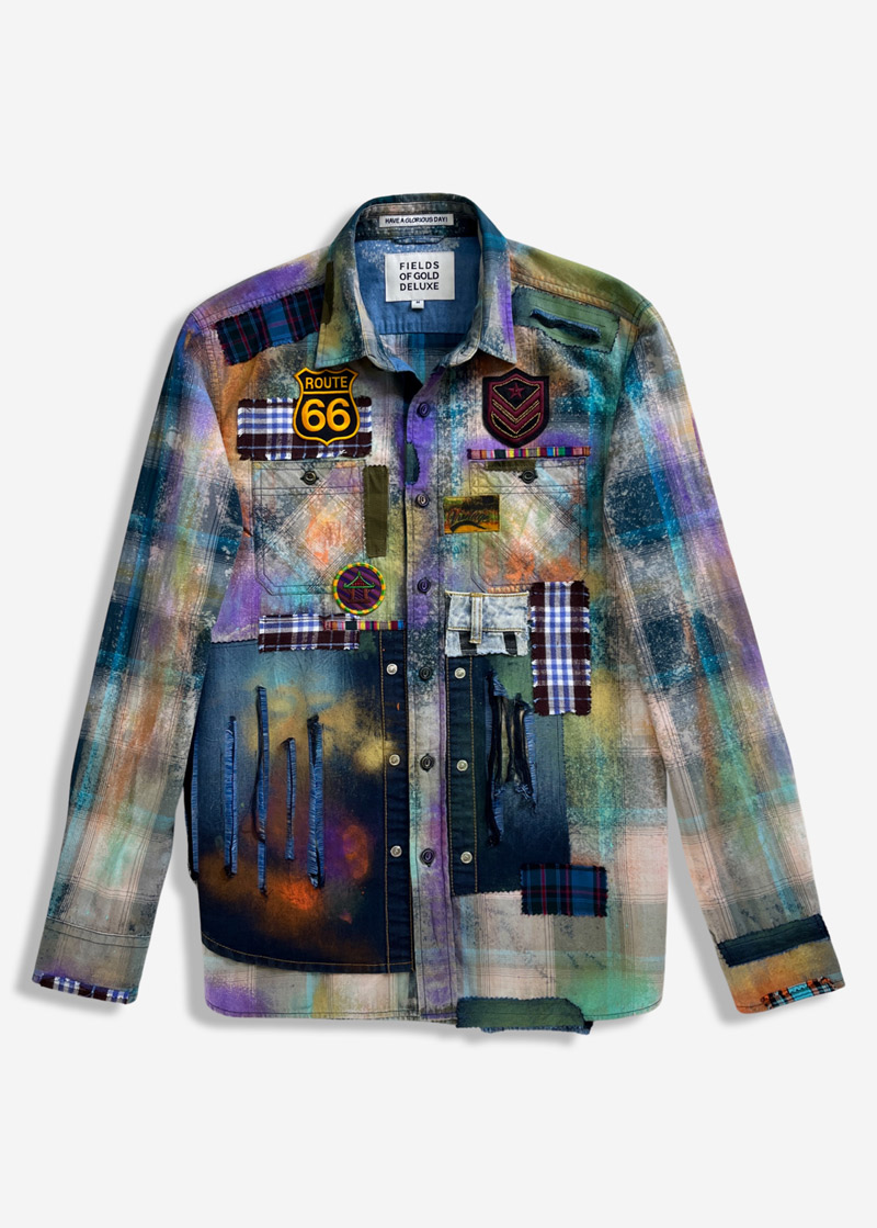 1 AUTUMN ADVENTURE MIXED MEDIA PLAID SHIRT