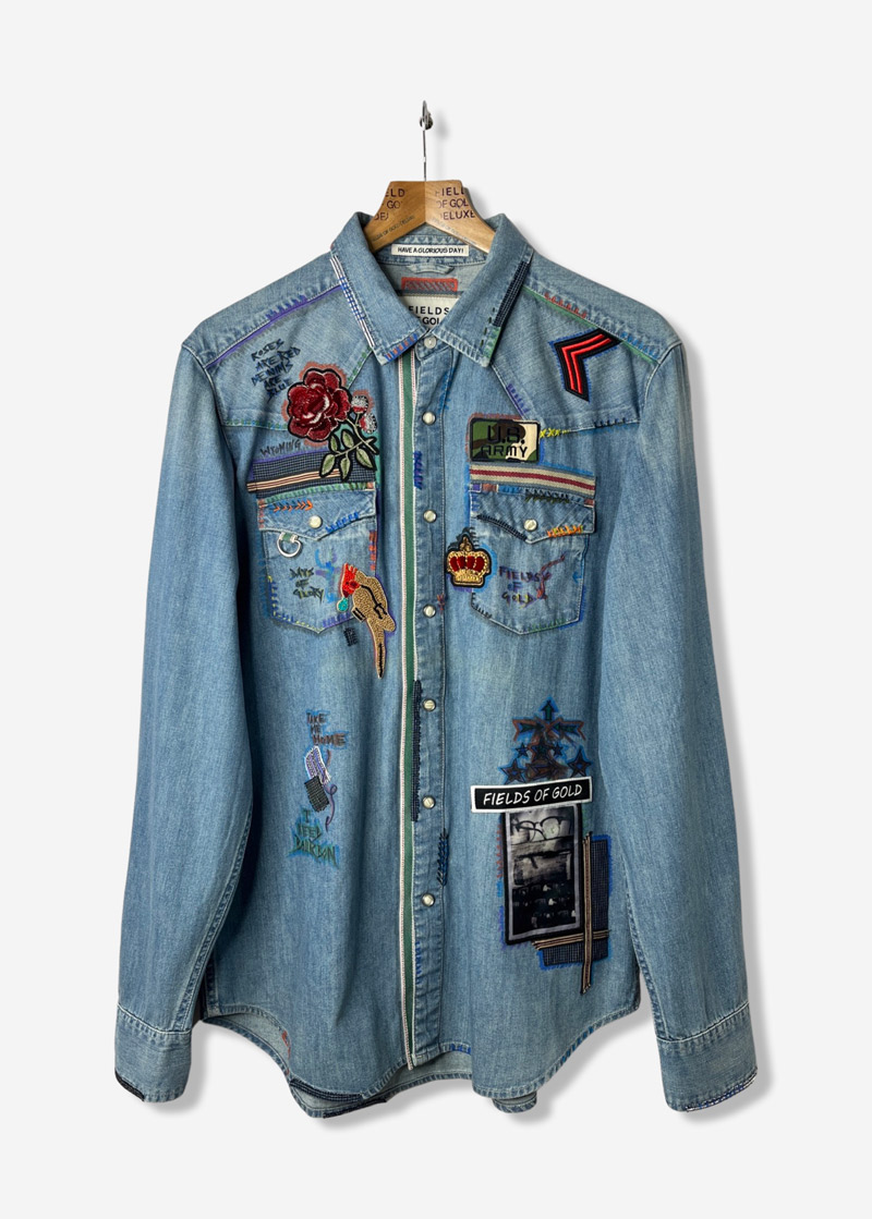3 DENIMS ARE BLUE WESTERN DENIM SHIRT